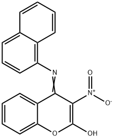 (E)-4-(naphthalen-1-ylimino)-3-nitro-4H-chromen-2-ol Structure