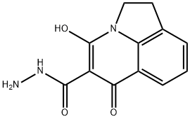 4-hydroxy-6-oxo-2,6-dihydro-1H-pyrrolo[3,2,1-ij]quinoline-5-carbohydrazide Struktur