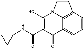 N-cyclopropyl-4-hydroxy-6-oxo-2,6-dihydro-1H-pyrrolo[3,2,1-ij]quinoline-5-carboxamide Struktur