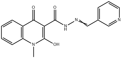 (E)-2-hydroxy-1-methyl-4-oxo-N'-(pyridin-3-ylmethylene)-1,4-dihydroquinoline-3-carbohydrazide,672271-97-5,结构式