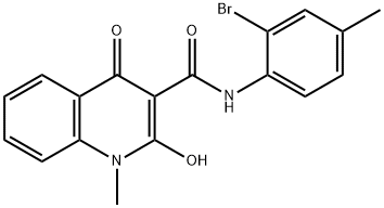 N-(2-bromo-4-methylphenyl)-2-hydroxy-1-methyl-4-oxo-1,4-dihydroquinoline-3-carboxamide Struktur