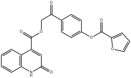 2-{4-[(furan-2-ylcarbonyl)oxy]phenyl}-2-oxoethyl 2-oxo-1,2-dihydroquinoline-4-carboxylate,673496-01-0,结构式