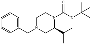 (S)-4-苄基-2-异丙基哌嗪-1-甲酸叔丁酯,674791-99-2,结构式