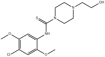 N-(4-chloro-2,5-dimethoxyphenyl)-4-(2-hydroxyethyl)piperazine-1-carbothioamide,675142-87-7,结构式