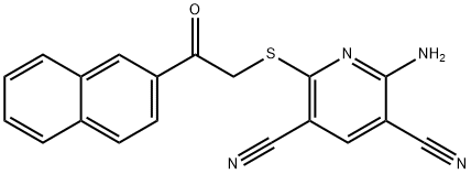 2-amino-6-{[2-(naphthalen-2-yl)-2-oxoethyl]sulfanyl}pyridine-3,5-dicarbonitrile 化学構造式