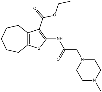 ethyl 2-(2-(4-methylpiperazin-1-yl)acetamido)-5,6,7,8-tetrahydro-4H-cyclohepta[b]thiophene-3-carboxylate Structure