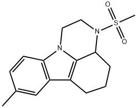 8-methyl-3-(methylsulfonyl)-2,3,3a,4,5,6-hexahydro-1H-pyrazino[3,2,1-jk]carbazole 化学構造式
