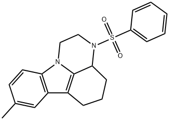 8-methyl-3-(phenylsulfonyl)-2,3,3a,4,5,6-hexahydro-1H-pyrazino[3,2,1-jk]carbazole Structure