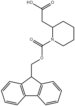 2-(1-(((9H-芴-9-基)甲氧基)羰基)哌啶-2-基)乙酸, 683220-37-3, 结构式