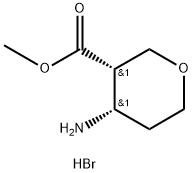 (3S,4S)-Methyl 4-aminotetrahydro-2H-pyran-3-carboxylate hydrobromide Structure