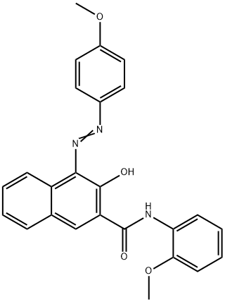 (E)-3-hydroxy-N-(2-methoxyphenyl)-4-((4-methoxyphenyl)diazenyl)-2-naphthamide 结构式