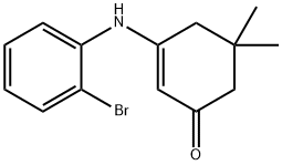 3-[(2-bromophenyl)amino]-5,5-dimethylcyclohex-2-en-1-one Struktur