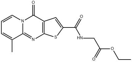 ethyl N-[(9-methyl-4-oxo-4H-pyrido[1,2-a]thieno[2,3-d]pyrimidin-2-yl)carbonyl]glycinate 结构式