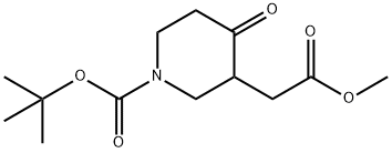 tert-butyl 3-((methoxycarbonyl)methyl)-4-oxopiperidine-1-carboxylate Struktur