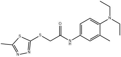 N-[4-(diethylamino)-3-methylphenyl]-2-[(5-methyl-1,3,4-thiadiazol-2-yl)sulfanyl]acetamide 化学構造式