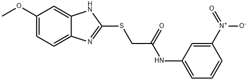 2-[(5-methoxy-1H-benzimidazol-2-yl)sulfanyl]-N-(3-nitrophenyl)acetamide 结构式
