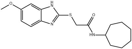 N-cycloheptyl-2-[(5-methoxy-1H-benzimidazol-2-yl)sulfanyl]acetamide Structure