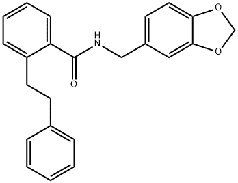 N-(1,3-benzodioxol-5-ylmethyl)-2-(2-phenylethyl)benzamide 结构式
