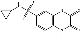 N-cyclopropyl-1,4-dimethyl-2,3-dioxo-1,2,3,4-tetrahydroquinoxaline-6-sulfonamide Struktur