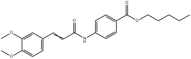 (E)-pentyl 4-(3-(3,4-dimethoxyphenyl)acrylamido)benzoate Structure