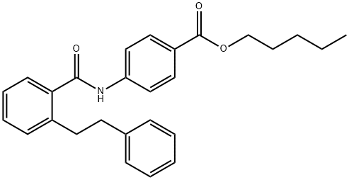 pentyl 4-(2-phenethylbenzamido)benzoate Struktur