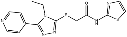 2-{[4-ethyl-5-(4-pyridinyl)-4H-1,2,4-triazol-3-yl]sulfanyl}-N-(1,3-thiazol-2-yl)acetamide Structure