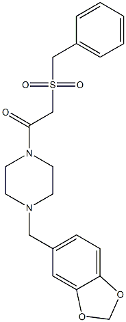 1-[4-(1,3-benzodioxol-5-ylmethyl)piperazin-1-yl]-2-(benzylsulfonyl)ethanone 化学構造式