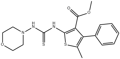 methyl 5-methyl-2-(3-morpholinothioureido)-4-phenylthiophene-3-carboxylate Structure