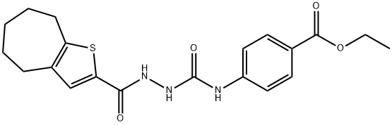 ethyl 4-(2-(5,6,7,8-tetrahydro-4H-cyclohepta[b]thiophene-2-carbonyl)hydrazinecarboxamido)benzoate,701280-38-8,结构式