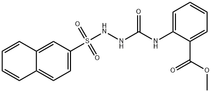 methyl 2-(2-(naphthalen-2-ylsulfonyl)hydrazinecarboxamido)benzoate Structure