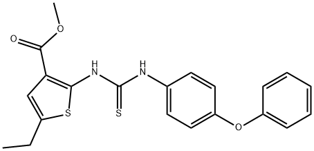 methyl 5-ethyl-2-(3-(4-phenoxyphenyl)thioureido)thiophene-3-carboxylate Structure