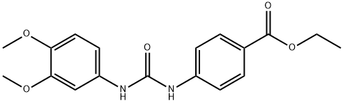 ethyl 4-(3-(3,4-dimethoxyphenyl)ureido)benzoate 化学構造式