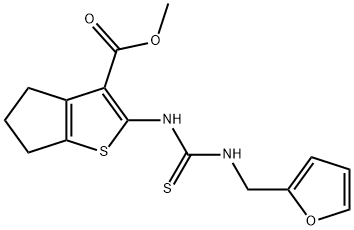 methyl 2-(3-(furan-2-ylmethyl)thioureido)-5,6-dihydro-4H-cyclopenta[b]thiophene-3-carboxylate Struktur