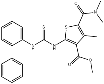 methyl 2-(3-([1,1'-biphenyl]-2-yl)thioureido)-5-(dimethylcarbamoyl)-4-methylthiophene-3-carboxylate Struktur