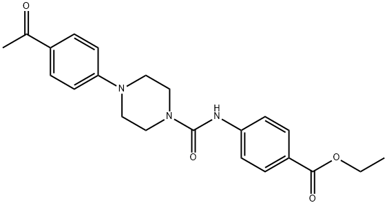 ethyl 4-(4-(4-acetylphenyl)piperazine-1-carboxamido)benzoate Structure