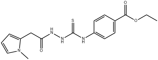 ethyl 4-(2-(2-(1-methyl-1H-pyrrol-2-yl)acetyl)hydrazinecarbothioamido)benzoate Structure