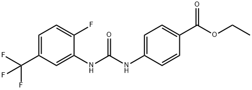 ethyl 4-(3-(2-fluoro-5-(trifluoromethyl)phenyl)ureido)benzoate Structure