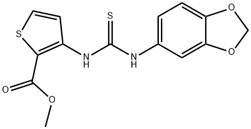 methyl 3-(3-(benzo[d][1,3]dioxol-5-yl)thioureido)thiophene-2-carboxylate 化学構造式