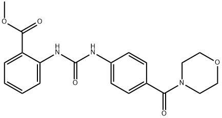 methyl 2-(3-(4-(morpholine-4-carbonyl)phenyl)ureido)benzoate 化学構造式