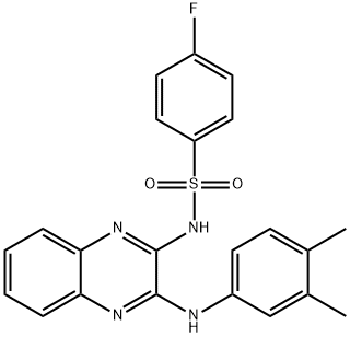 N-{3-[(3,4-dimethylphenyl)amino]quinoxalin-2-yl}-4-fluorobenzenesulfonamide 结构式