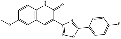 3-(5-(4-fluorophenyl)-1,2,4-oxadiazol-3-yl)-6-methoxyquinolin-2(1H)-one Structure