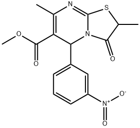 methyl 2,7-dimethyl-5-(3-nitrophenyl)-3-oxo-2,3-dihydro-5H-[1,3]thiazolo[3,2-a]pyrimidine-6-carboxylate Structure
