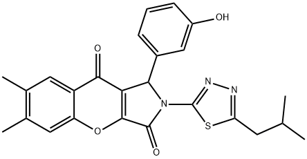 1-(3-hydroxyphenyl)-2-(5-isobutyl-1,3,4-thiadiazol-2-yl)-6,7-dimethyl-1,2-dihydrochromeno[2,3-c]pyrrole-3,9-dione|