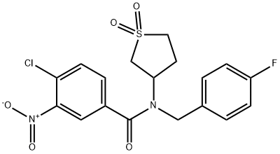 4-chloro-N-(1,1-dioxidotetrahydrothiophen-3-yl)-N-(4-fluorobenzyl)-3-nitrobenzamide 结构式