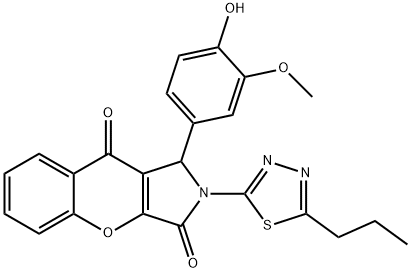 1-(4-hydroxy-3-methoxyphenyl)-2-(5-propyl-1,3,4-thiadiazol-2-yl)-1,2-dihydrochromeno[2,3-c]pyrrole-3,9-dione Structure