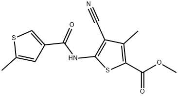 methyl 4-cyano-3-methyl-5-(5-methylthiophene-3-carboxamido)thiophene-2-carboxylate Structure