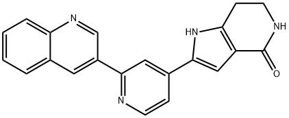 2-[2-(3-quinolyl)-4-pyridyl]-1,5,6,7-tetrahydropyrrolo[3,2-c]pyridin-4-one Struktur