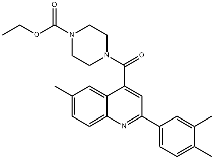 ethyl 4-(2-(3,4-dimethylphenyl)-6-methylquinoline-4-carbonyl)piperazine-1-carboxylate Structure