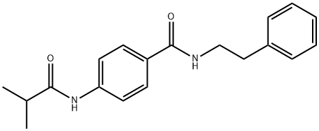 4-[(2-methylpropanoyl)amino]-N-(2-phenylethyl)benzamide 化学構造式