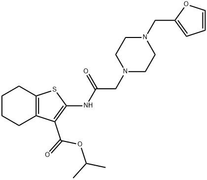 isopropyl 2-(2-(4-(furan-2-ylmethyl)piperazin-1-yl)acetamido)-4,5,6,7-tetrahydrobenzo[b]thiophene-3-carboxylate Structure